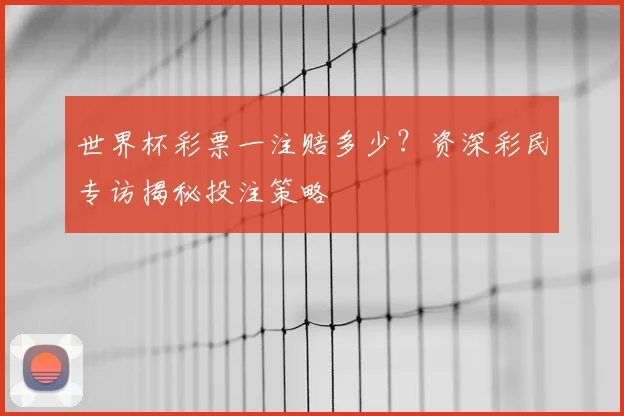 世界杯彩票一注赔多少?资深彩民专访揭秘投注策略